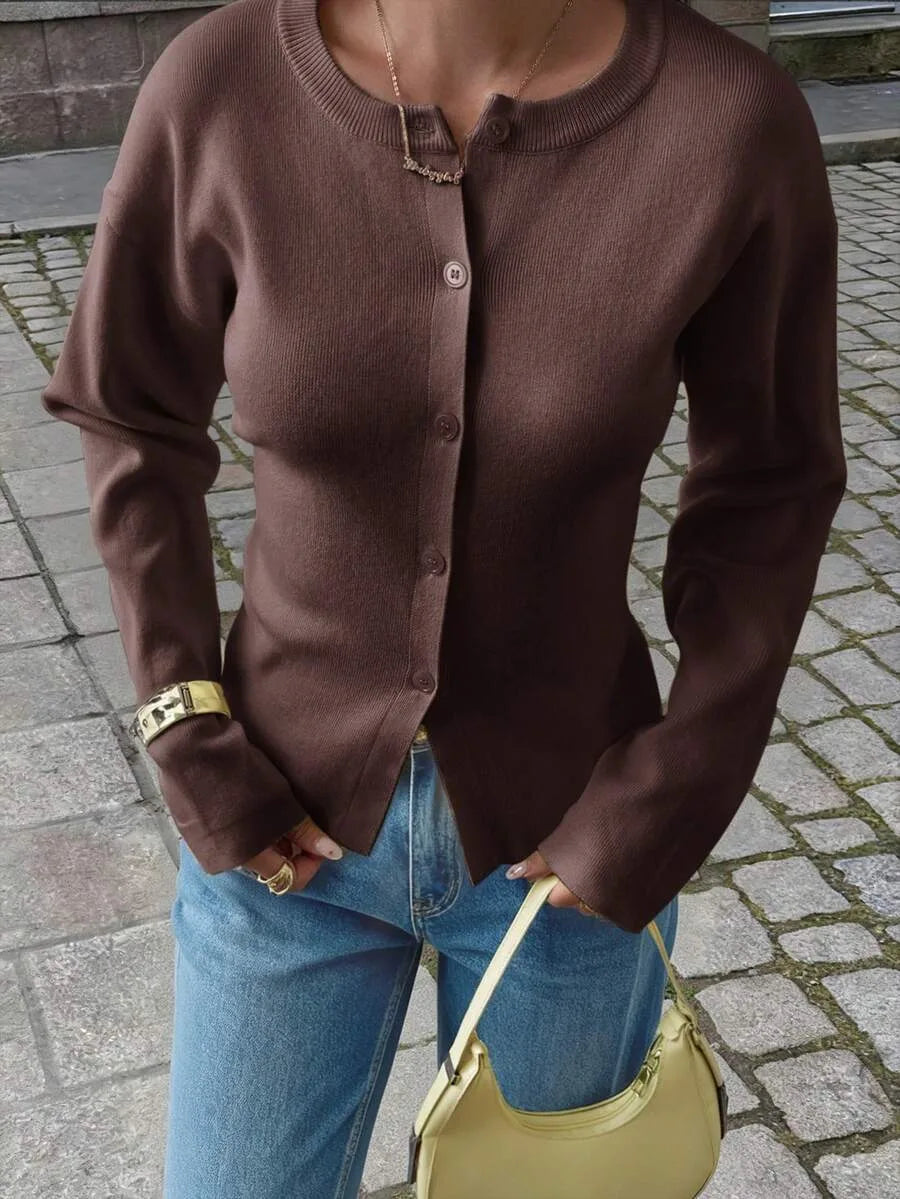 Cardigan met knopen en lange mouwen