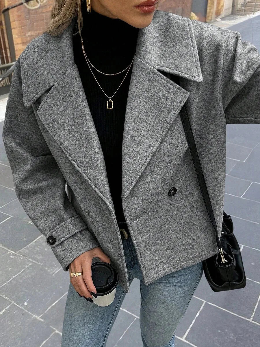 Oversized jas met brede revers