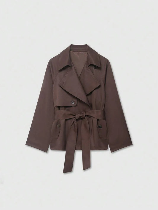 Trench coat met ceintuur en zakken