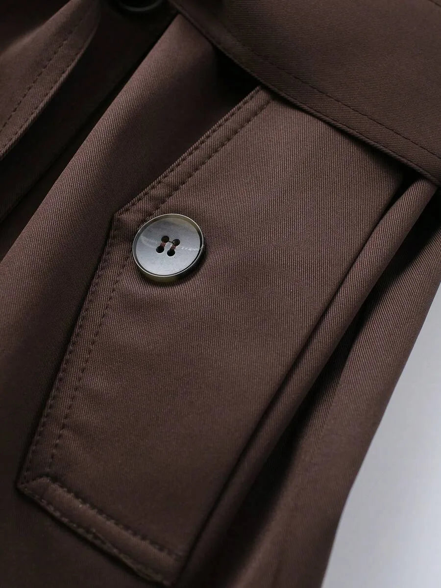 Trench coat met ceintuur en zakken
