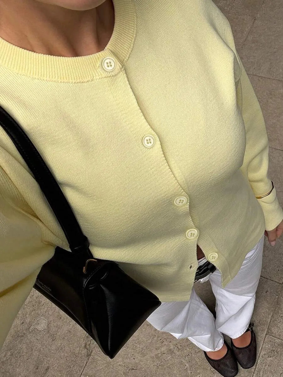 Cardigan met knopen en lange mouwen