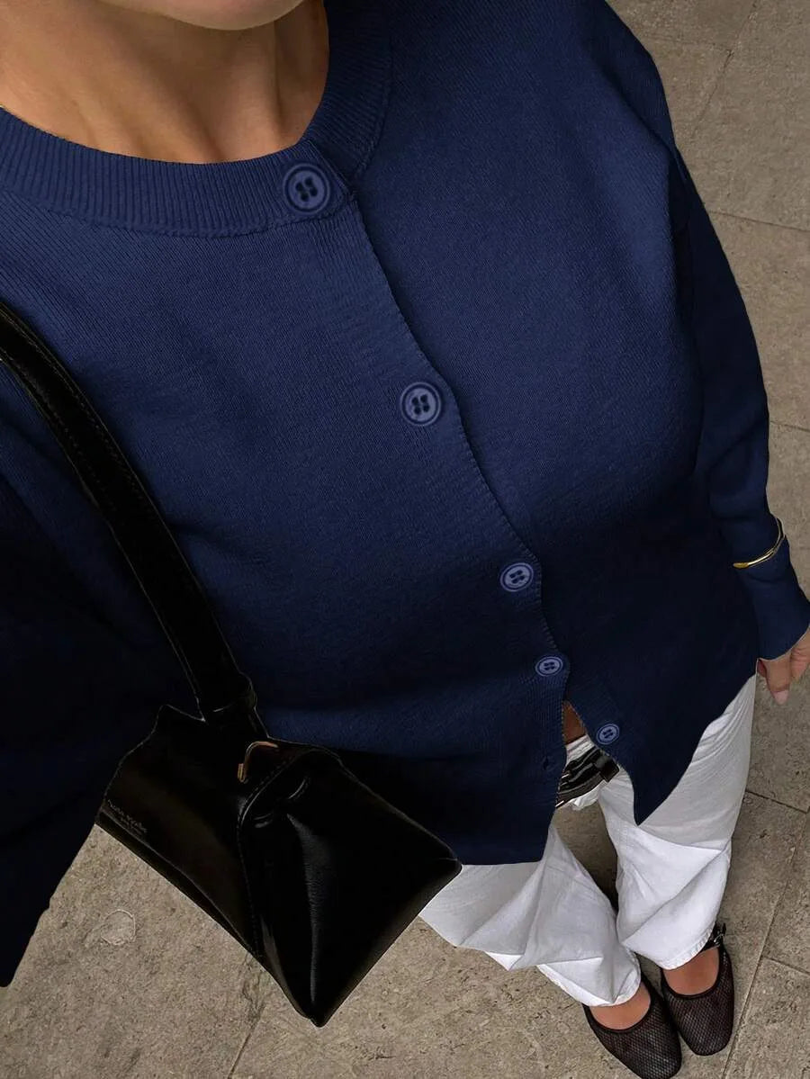 Cardigan met knopen en lange mouwen