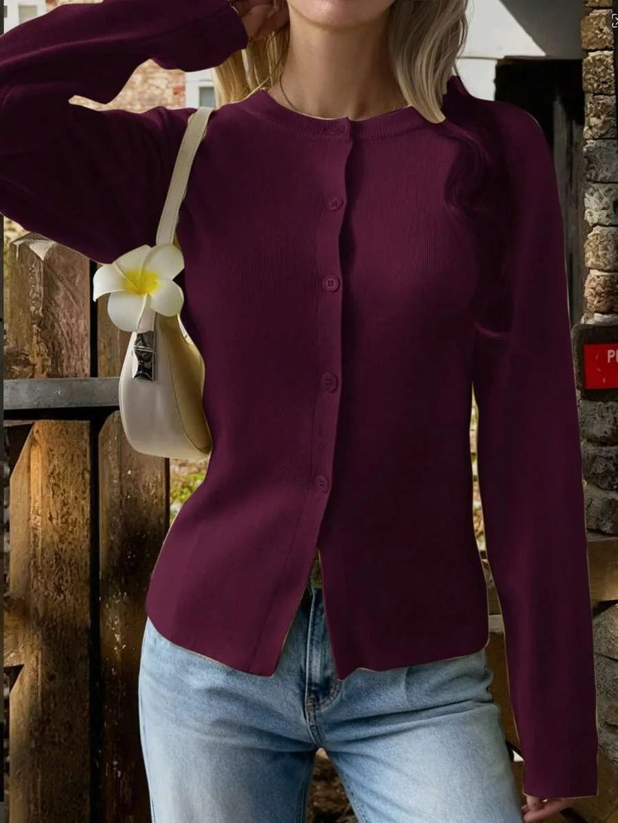 Cardigan met knopen en lange mouwen