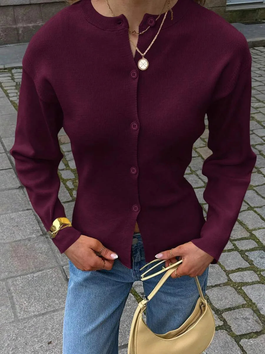 Cardigan met knopen en lange mouwen