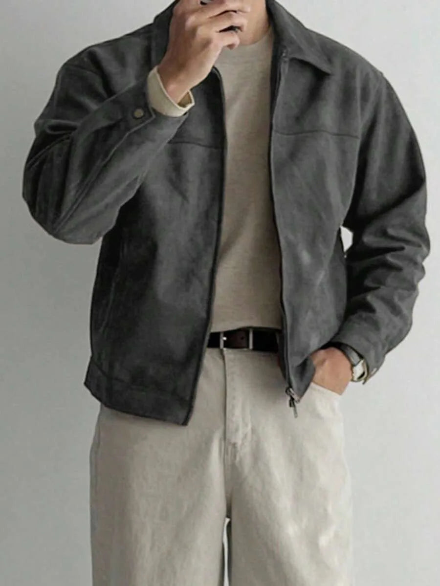 Bomberjack van bruin suede