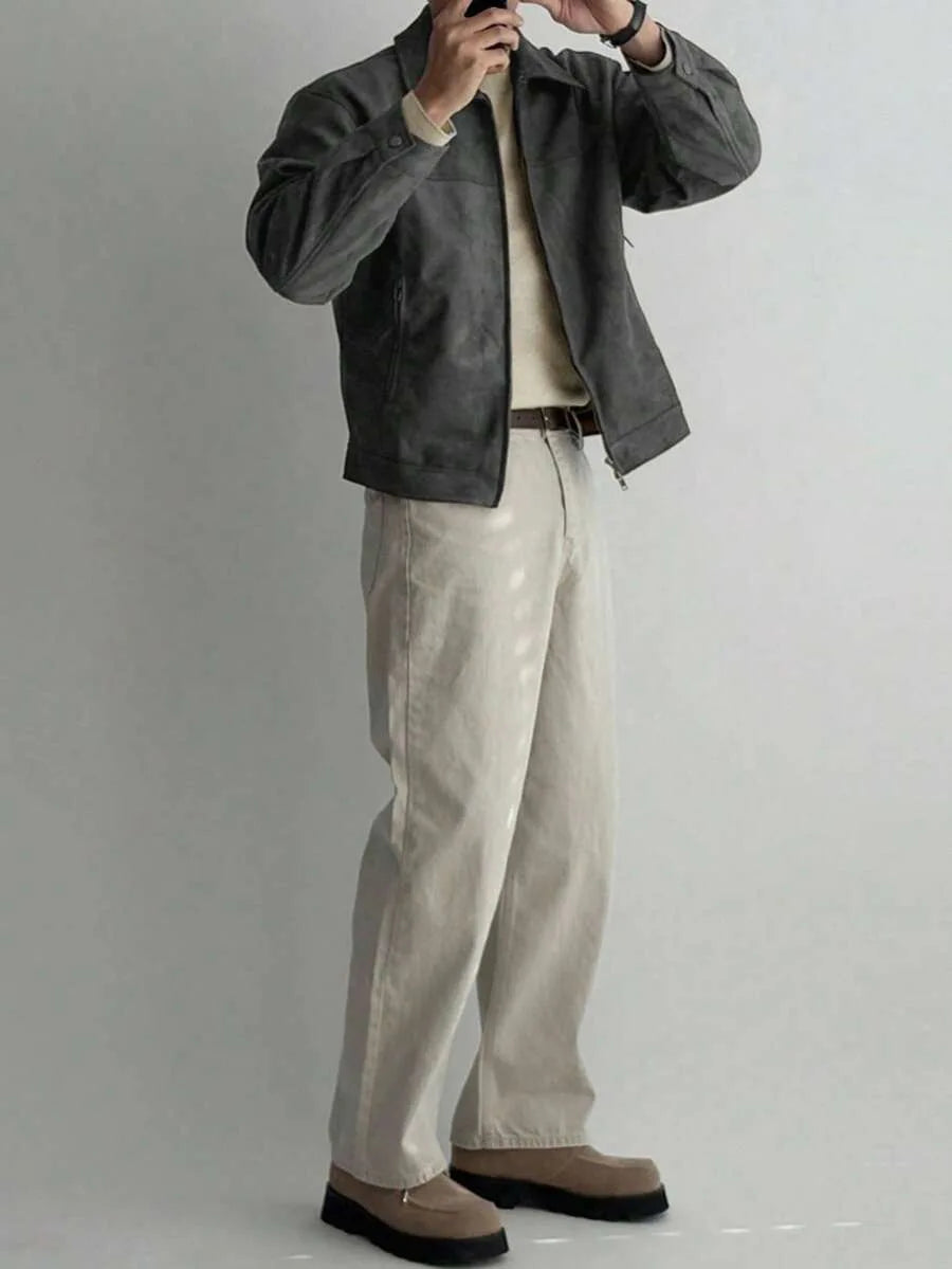 Bomberjack van bruin suede