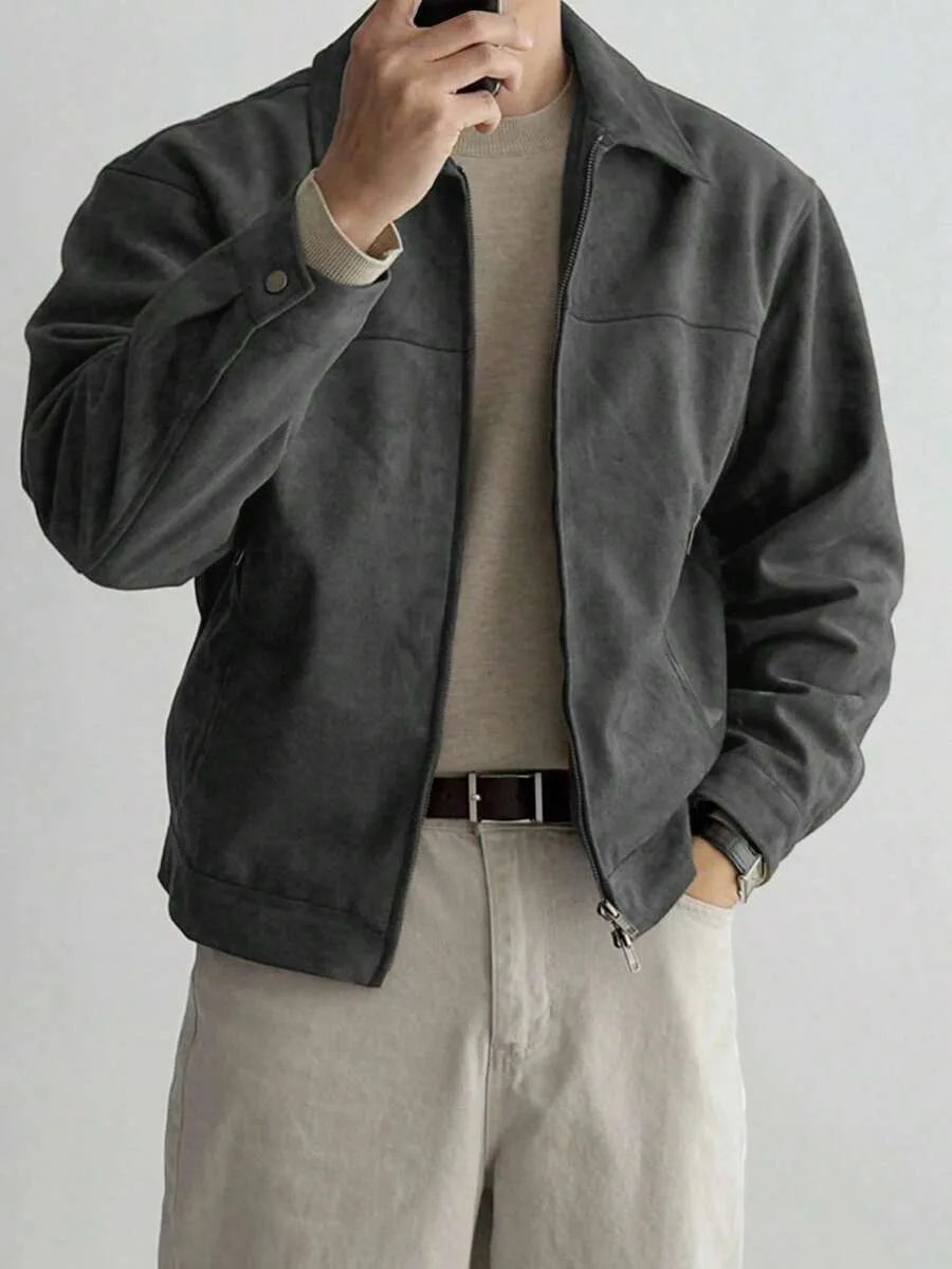 Bomberjack van bruin suede