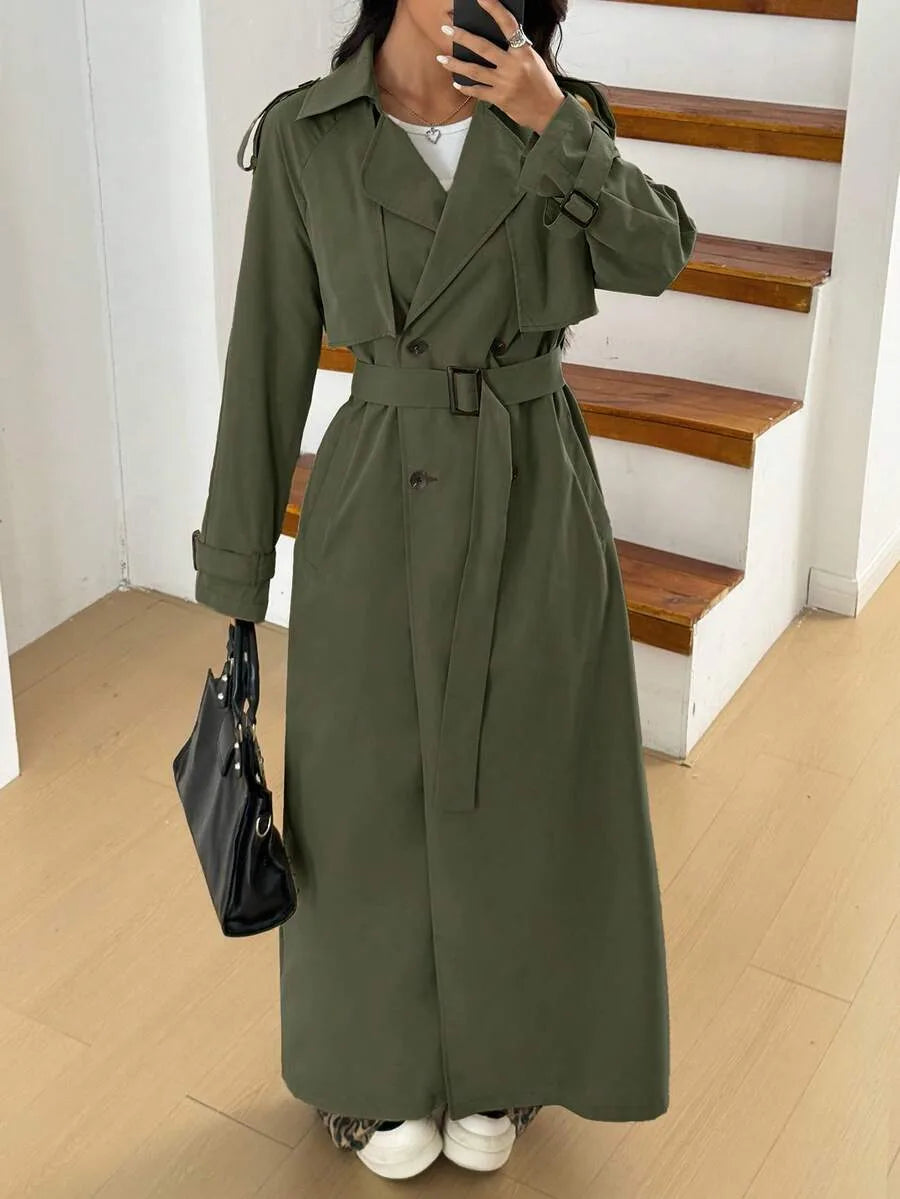 Oversized trench coat met ceintuur