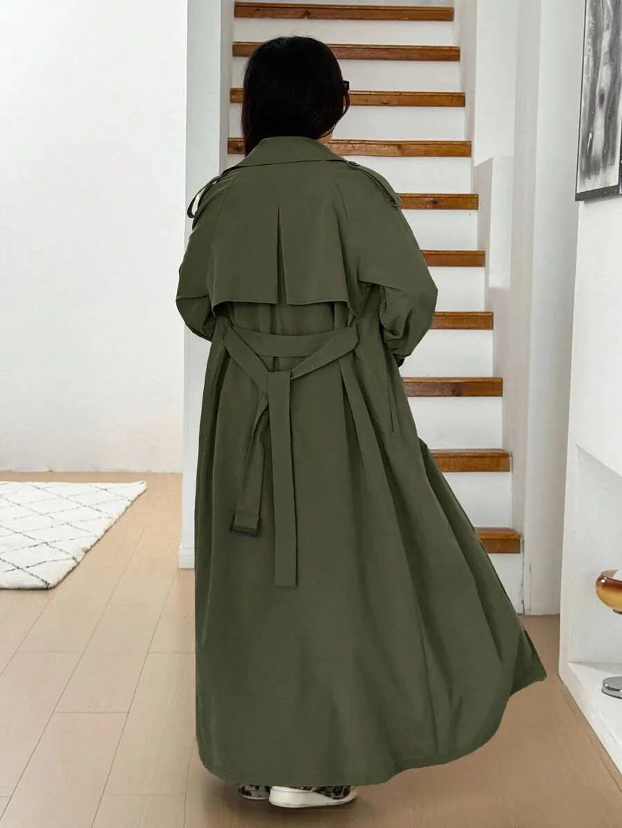 Oversized trench coat met ceintuur
