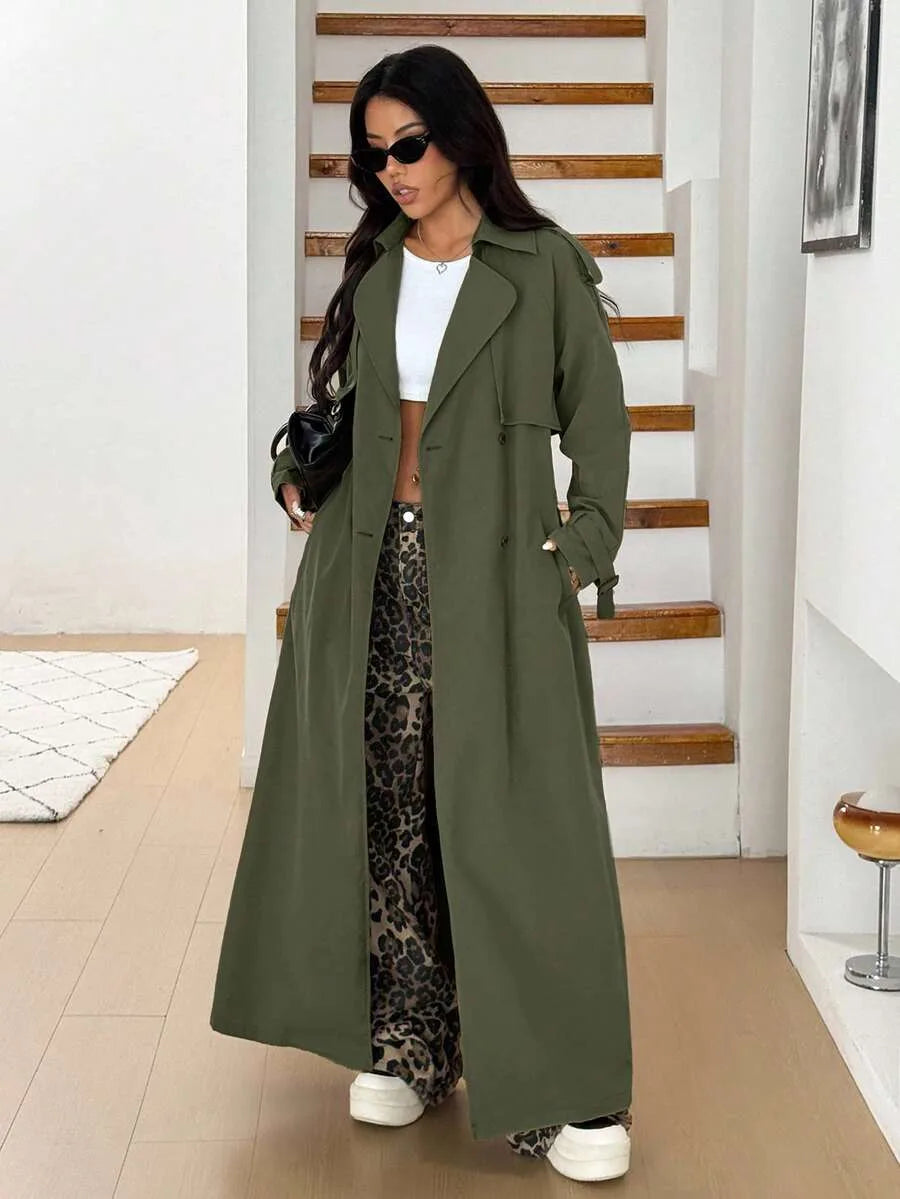 Oversized trench coat met ceintuur