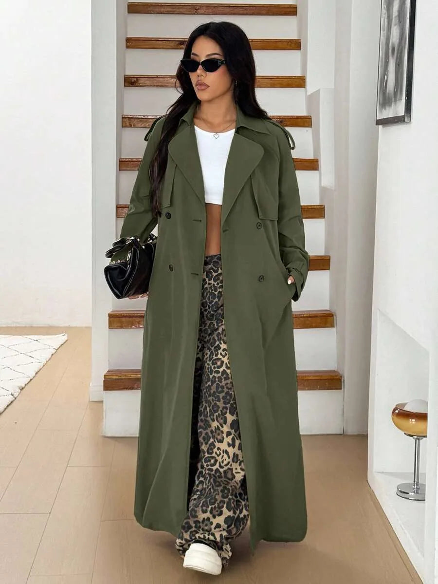 Oversized trench coat met ceintuur