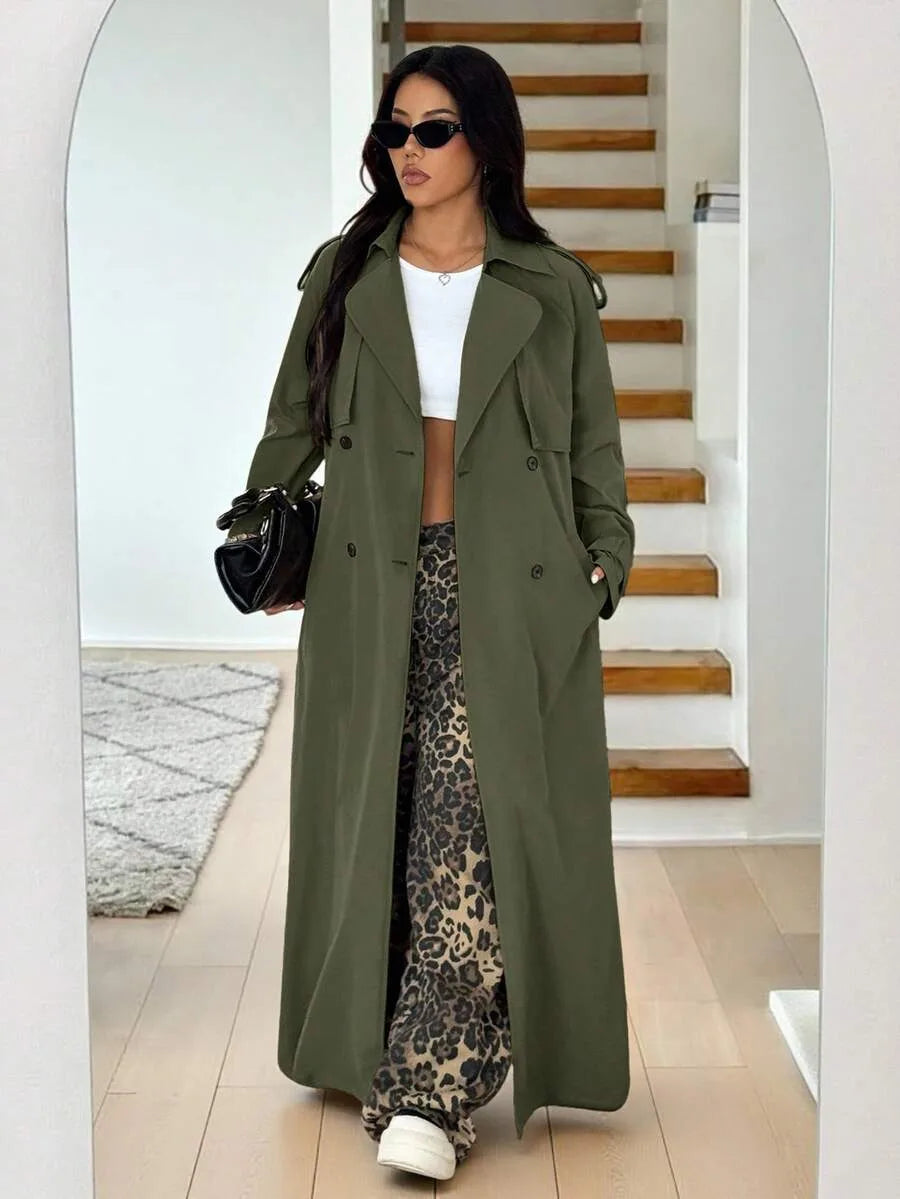 Oversized trench coat met ceintuur