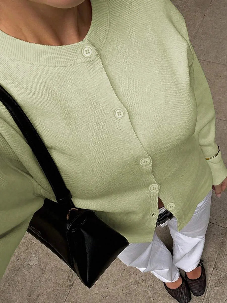 Cardigan met knopen en lange mouwen