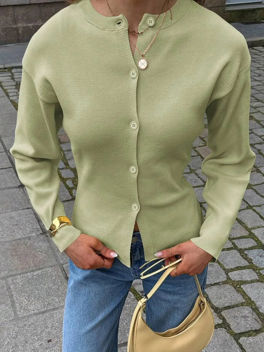 Cardigan met knopen en lange mouwen