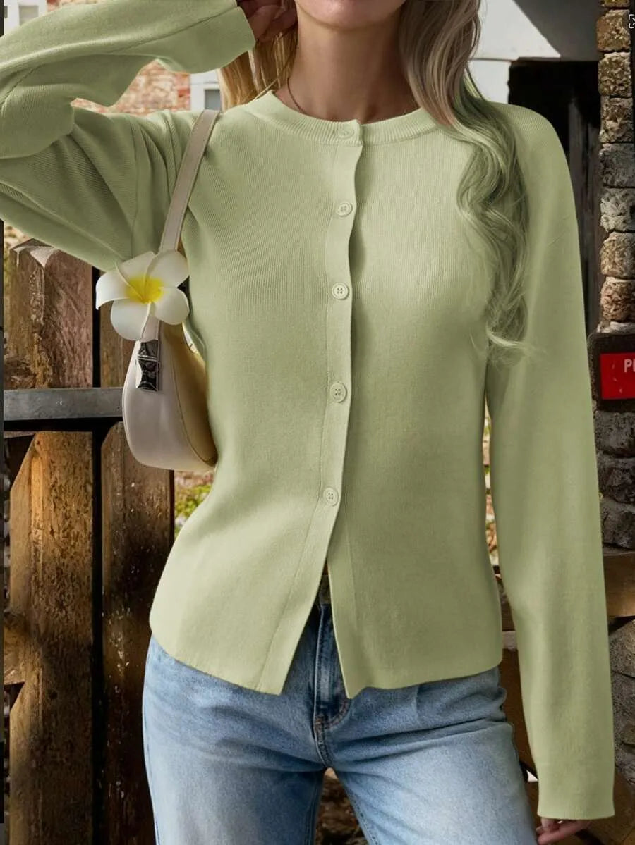 Cardigan met knopen en lange mouwen