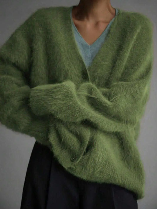 Oversized cardigan met V-hals