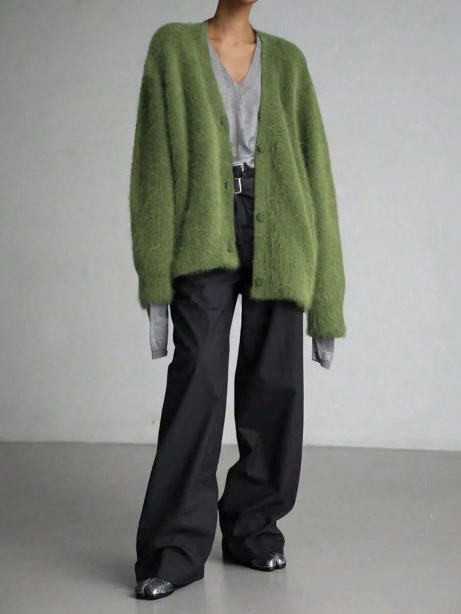 Oversized cardigan met V-hals