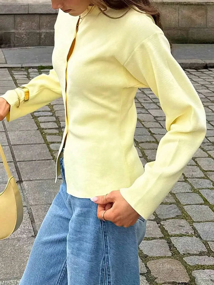 Cardigan met knopen en lange mouwen