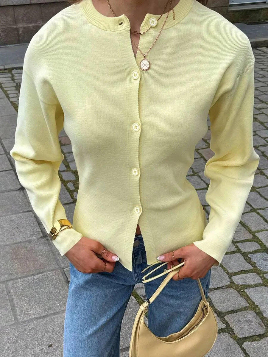 Cardigan met knopen en lange mouwen