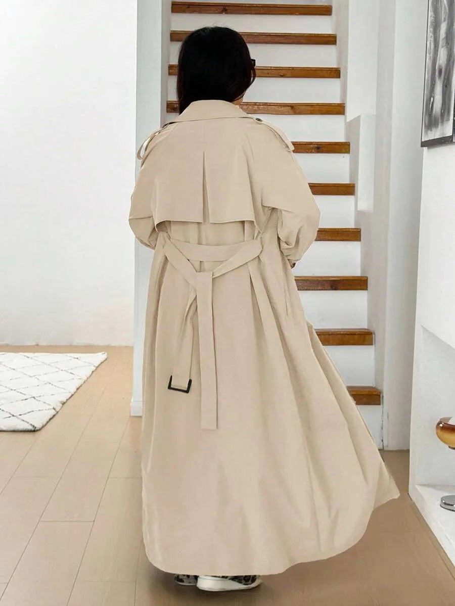 Oversized trench coat met ceintuur