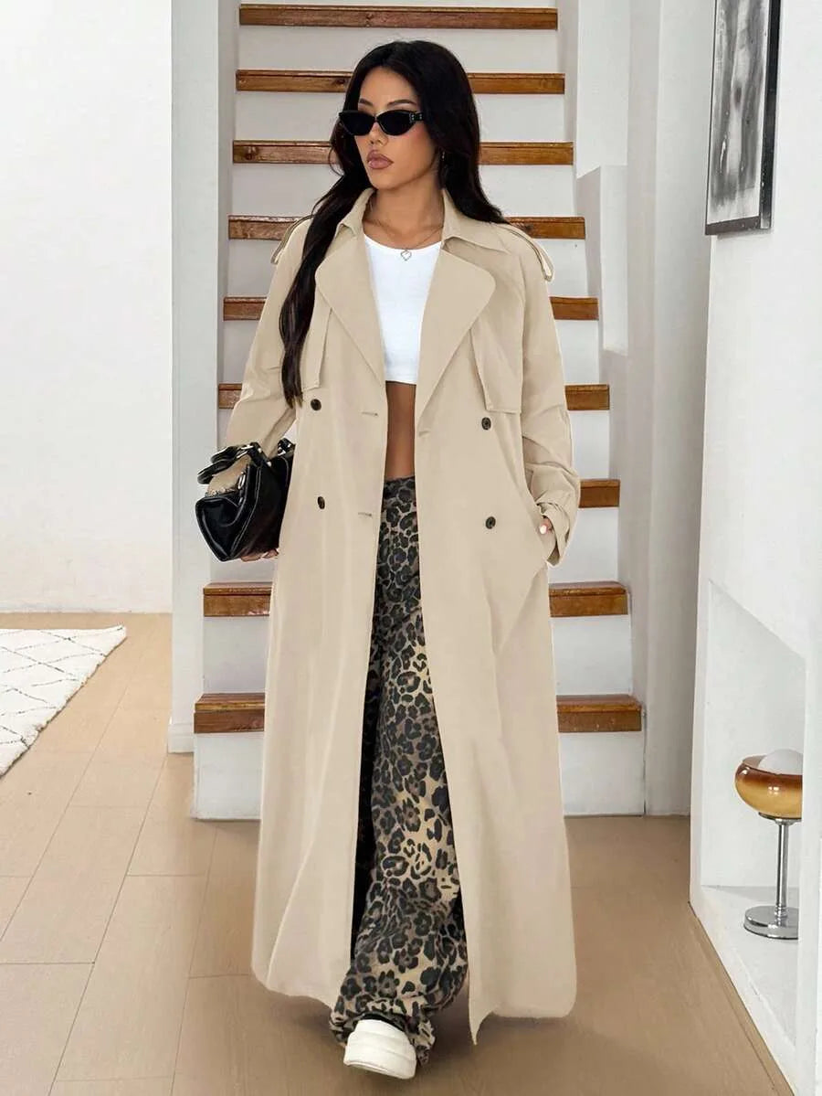 Oversized trench coat met ceintuur