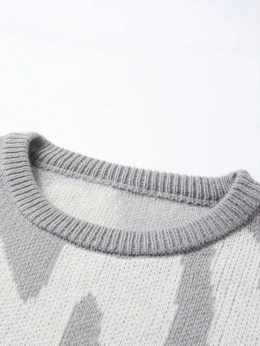 Kleurblok sweater met print