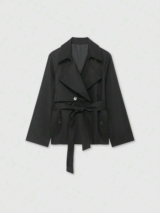 Trench coat met ceintuur en zakken