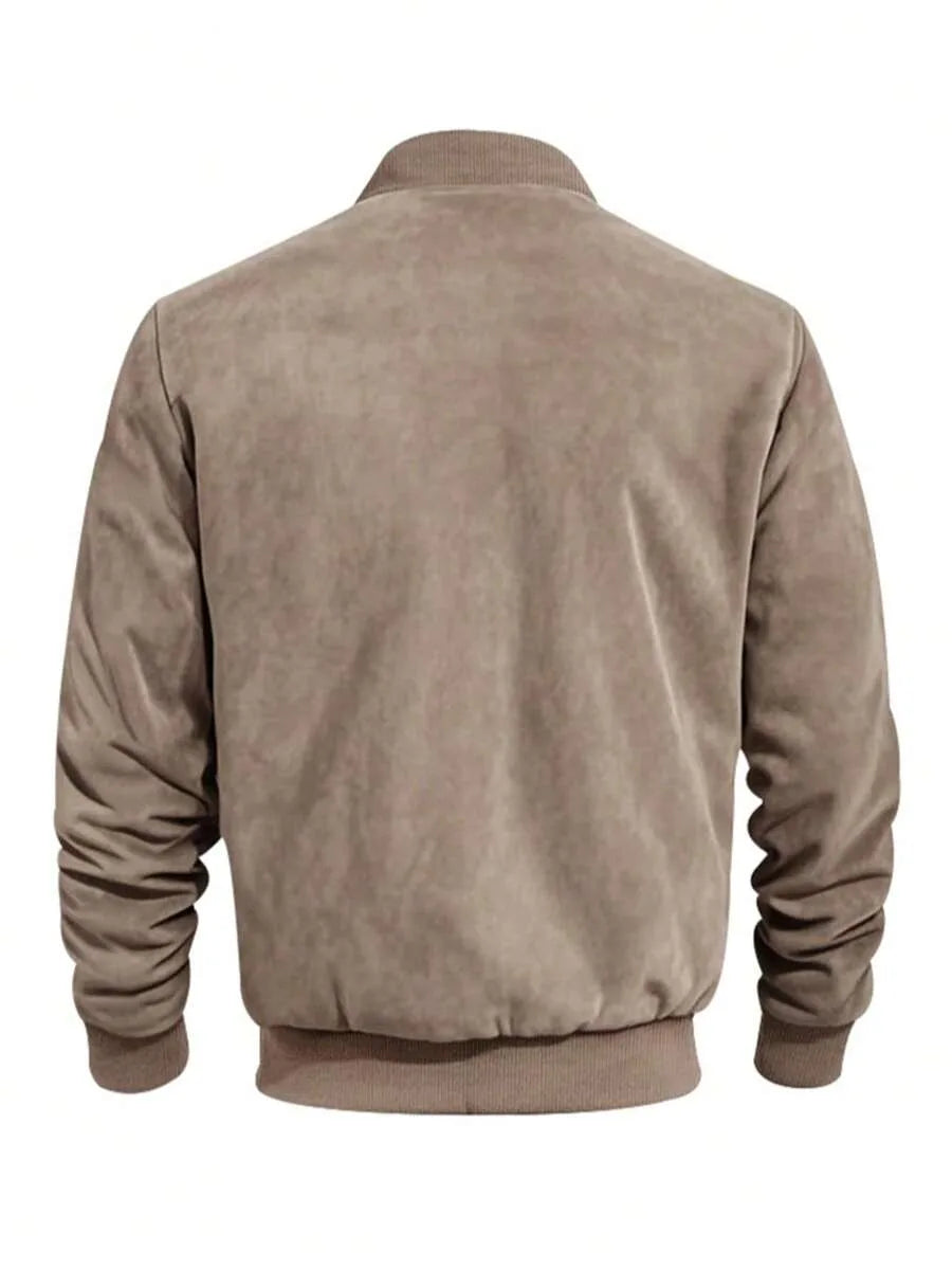 Bomberjack met suede-achtige textuur