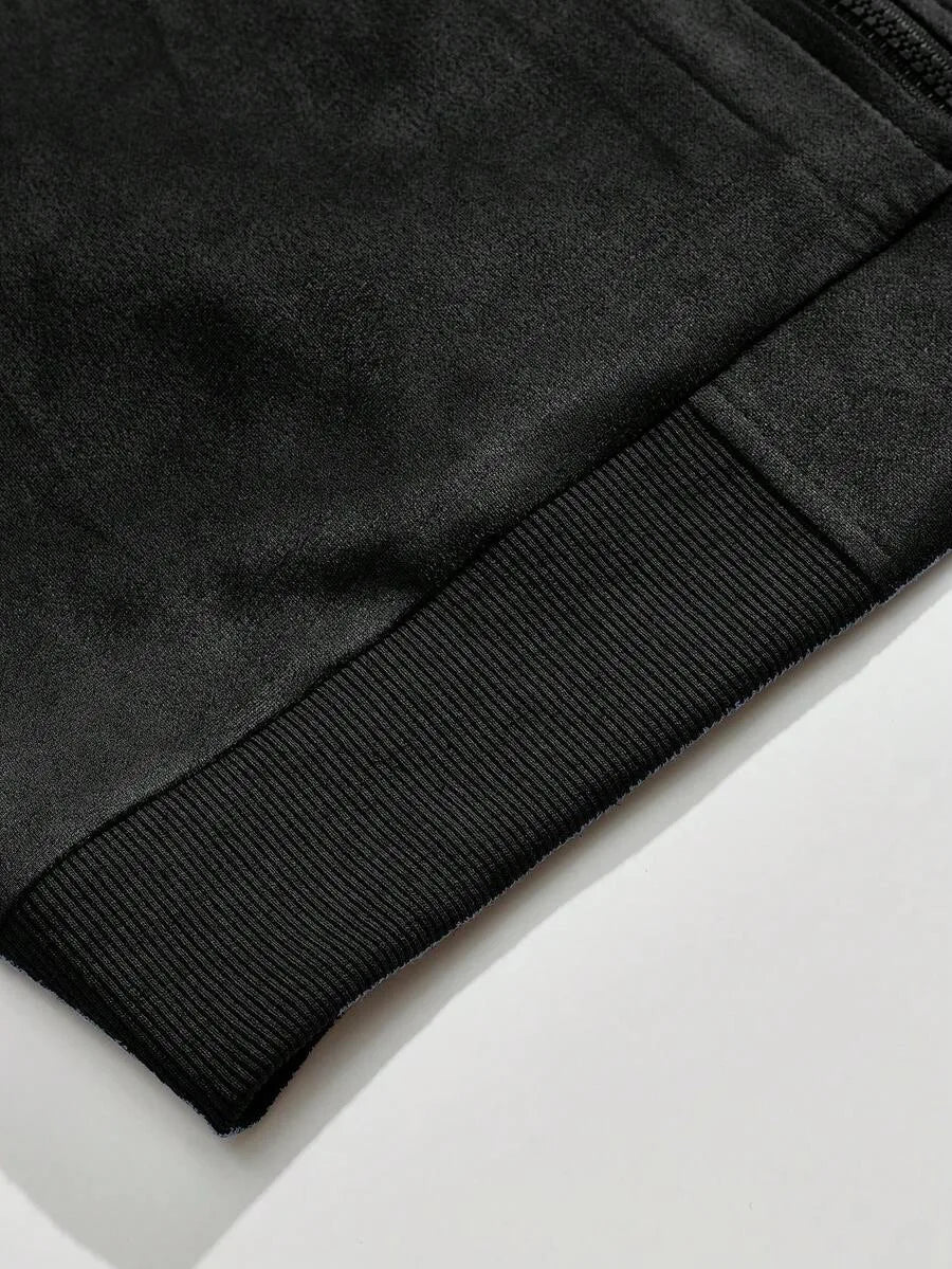 Bomberjack met suede-achtige textuur