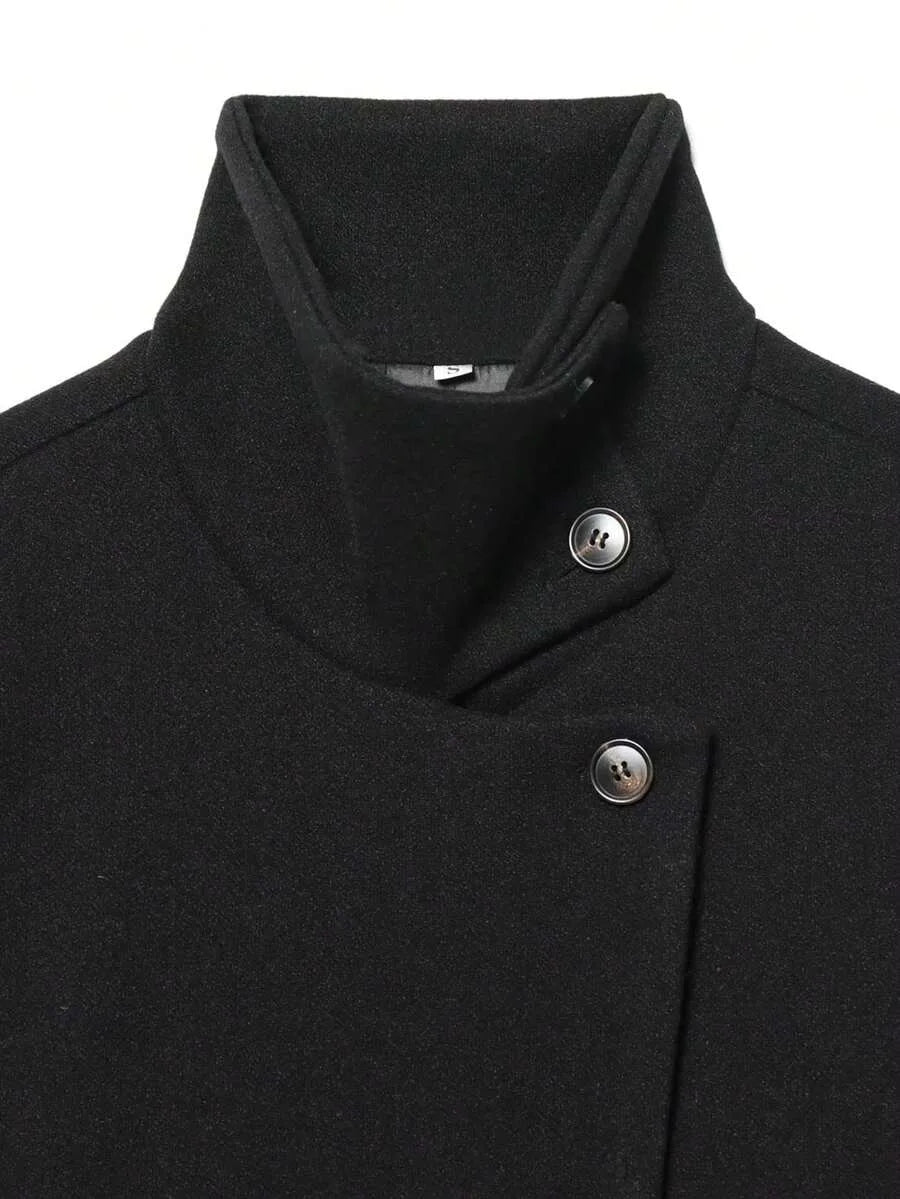 Korte khaki jas met opstaande kraag