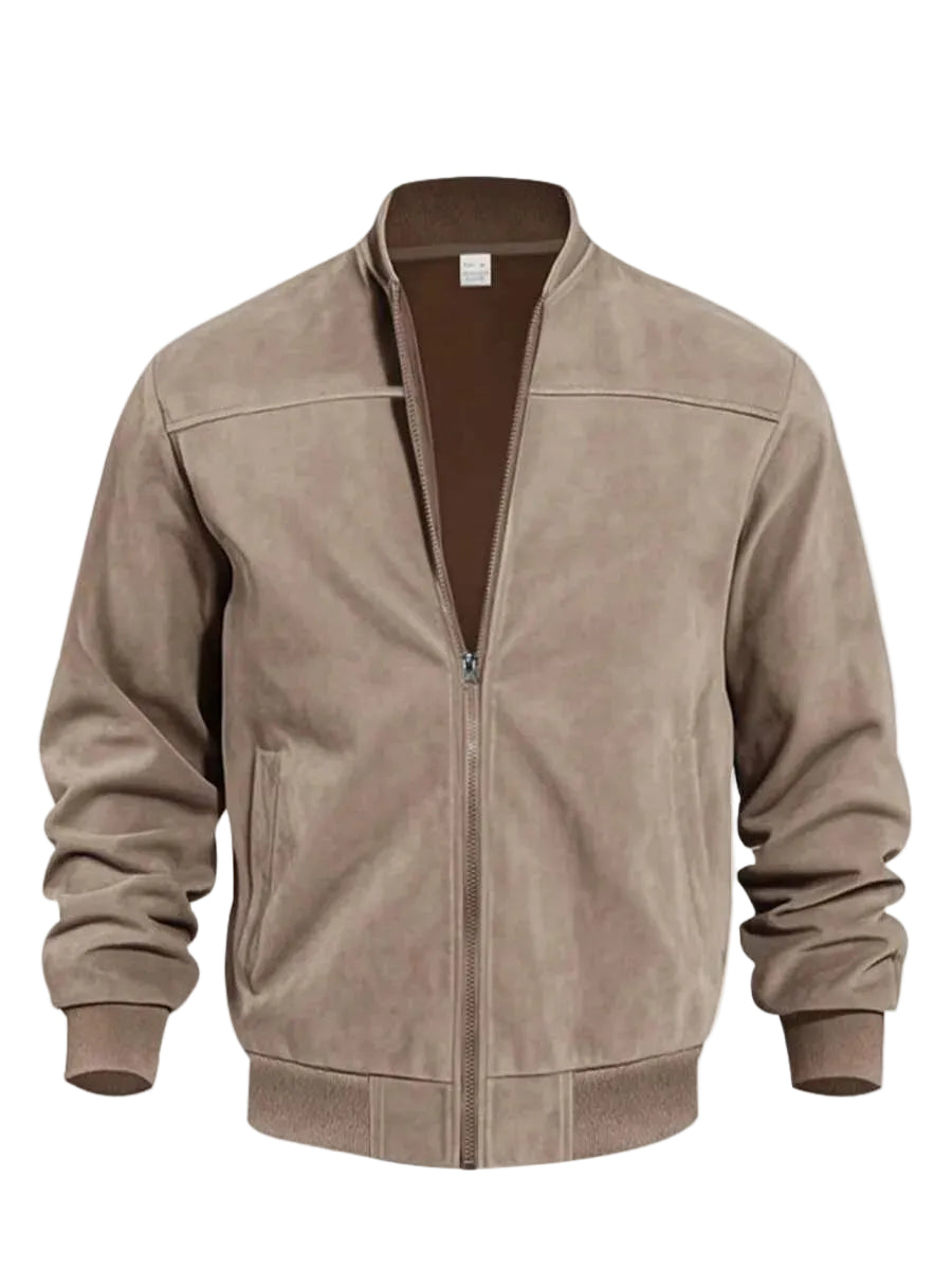 Bomberjack met suede-achtige textuur
