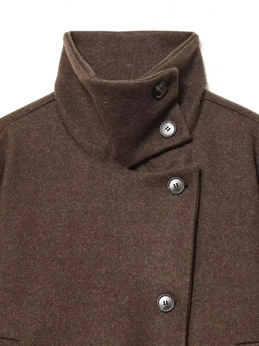Korte khaki jas met opstaande kraag