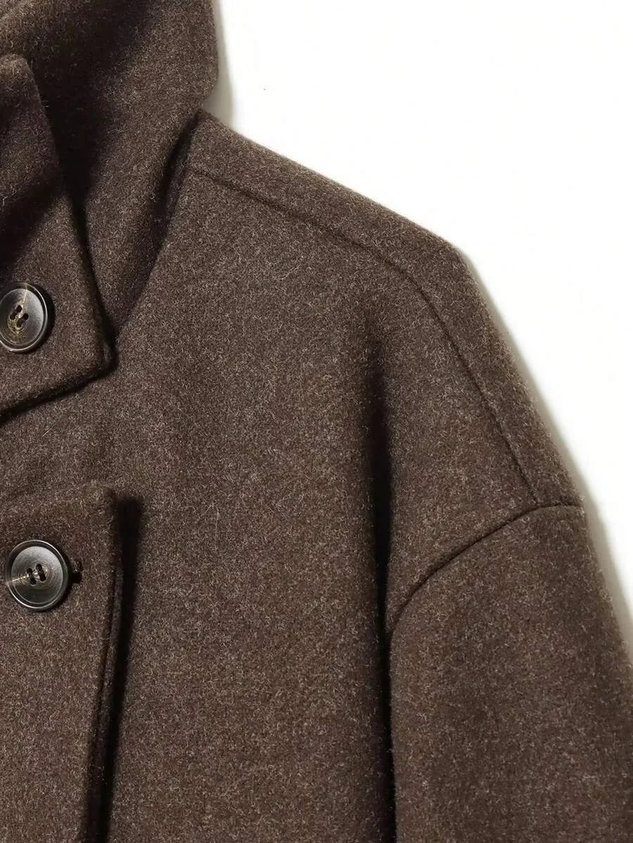 Korte khaki jas met opstaande kraag