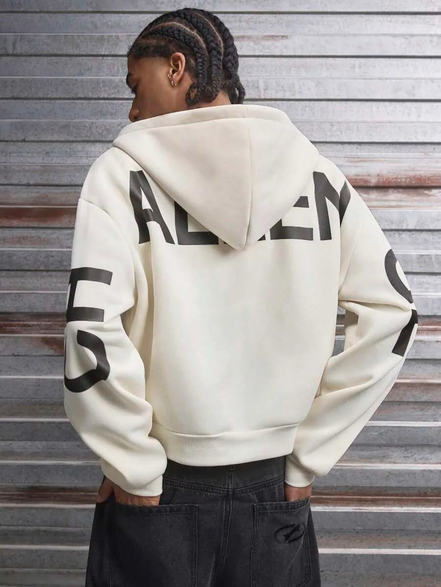 Oversized hoodie met letterprint