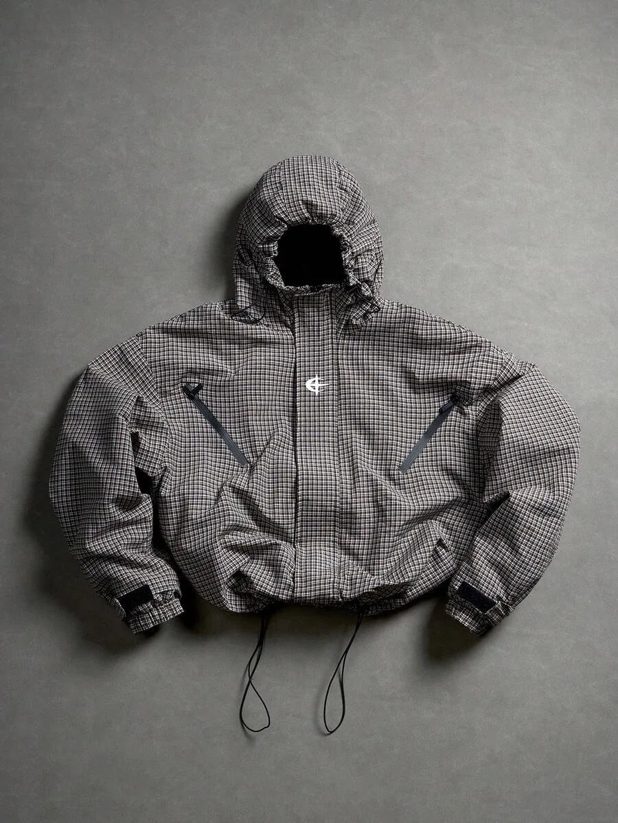 Oversized parka met plaid patroon
