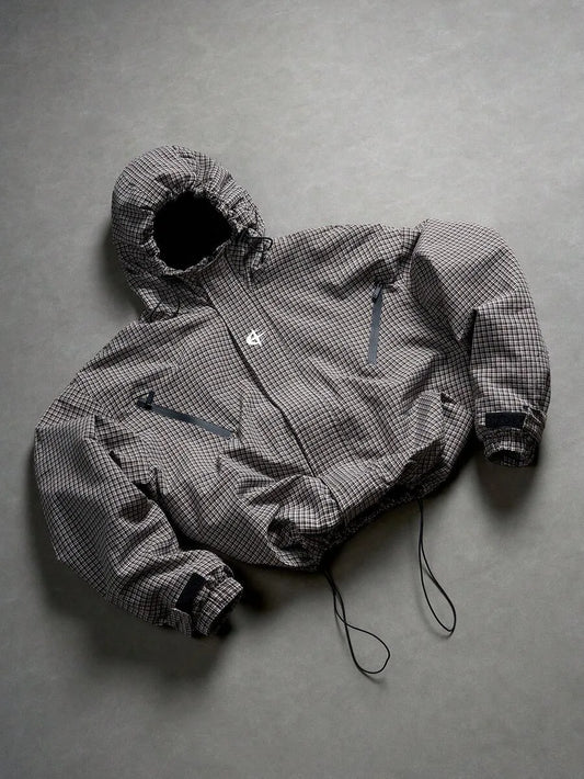 Oversized parka met plaid patroon