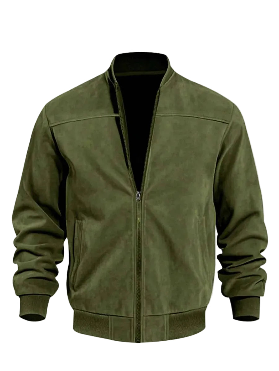 Bomberjack met suede-achtige textuur