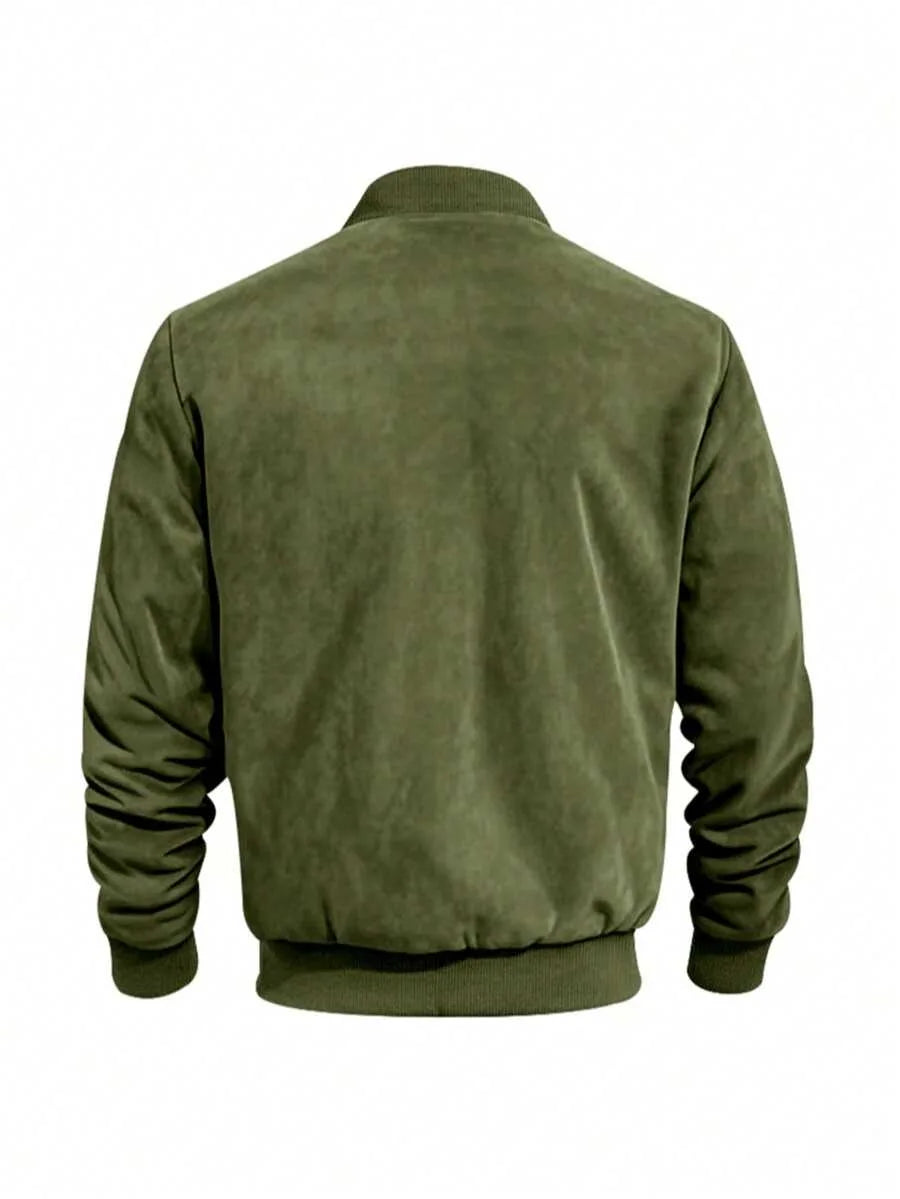 Bomberjack met suede-achtige textuur