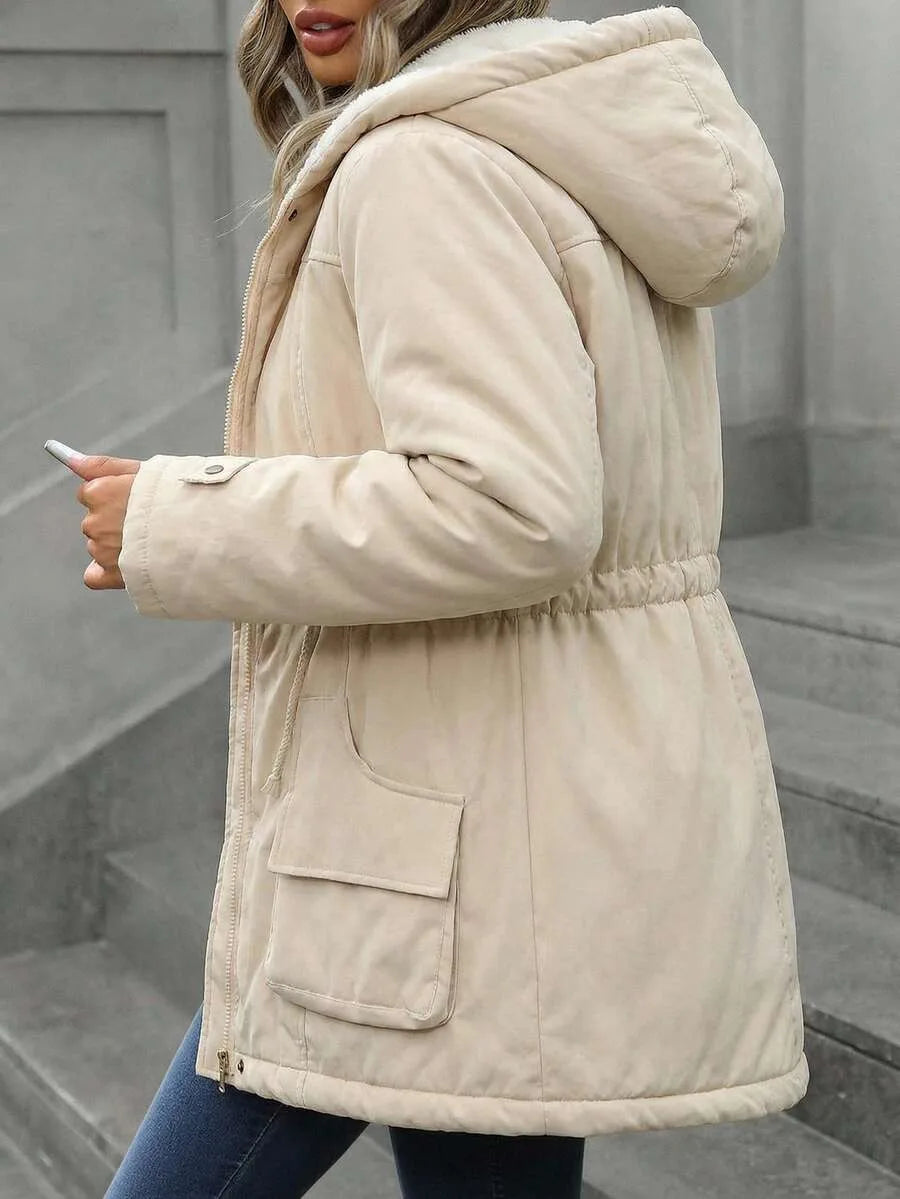 Hooded parka met trekkoord