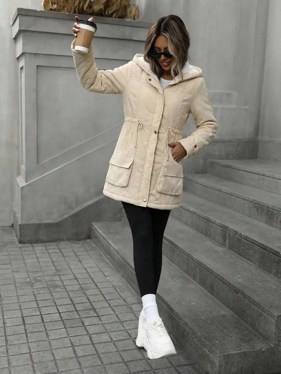 Hooded parka met trekkoord
