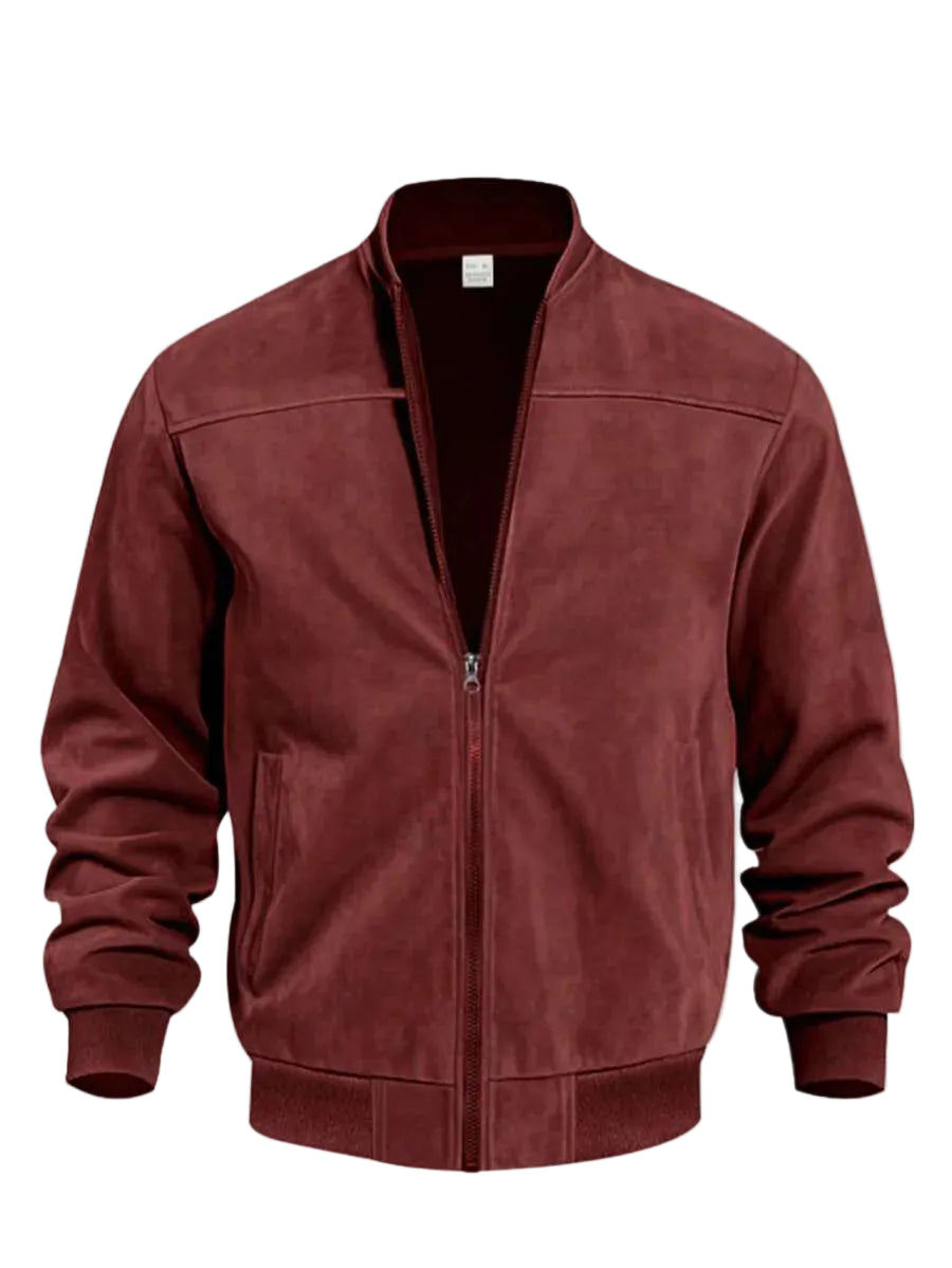 Bomberjack met suede-achtige textuur