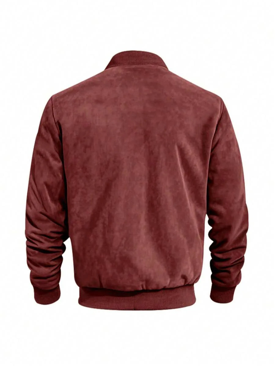 Bomberjack met suede-achtige textuur