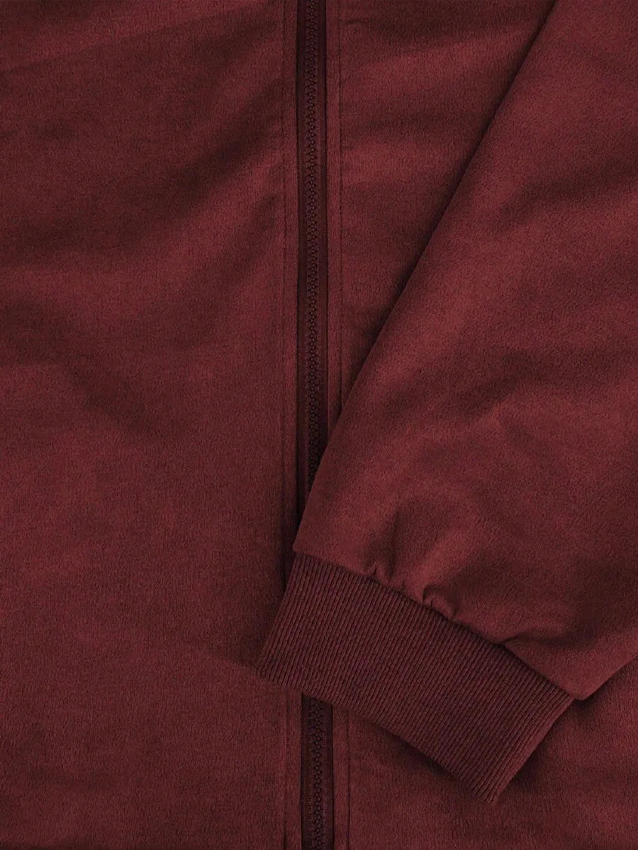 Bomberjack met suede-achtige textuur