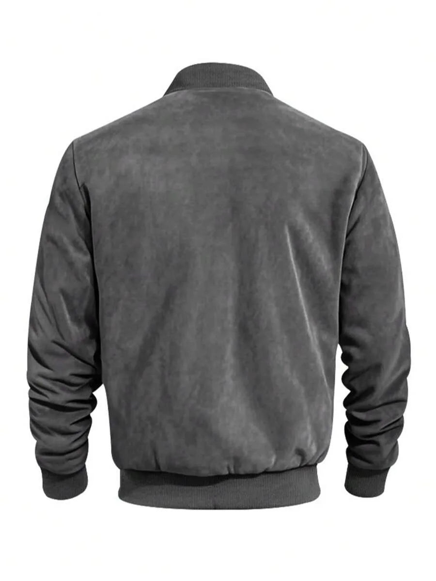 Bomberjack met suede-achtige textuur