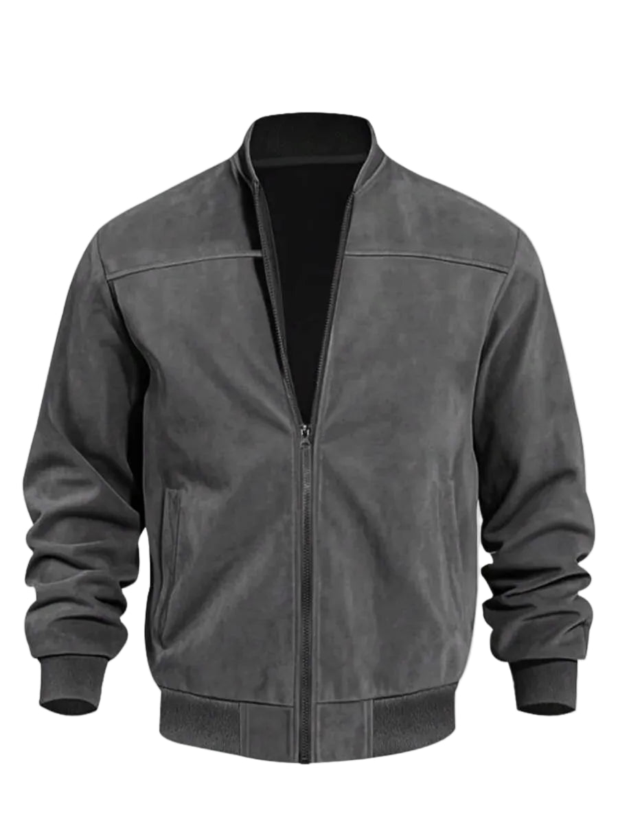Bomberjack met suede-achtige textuur