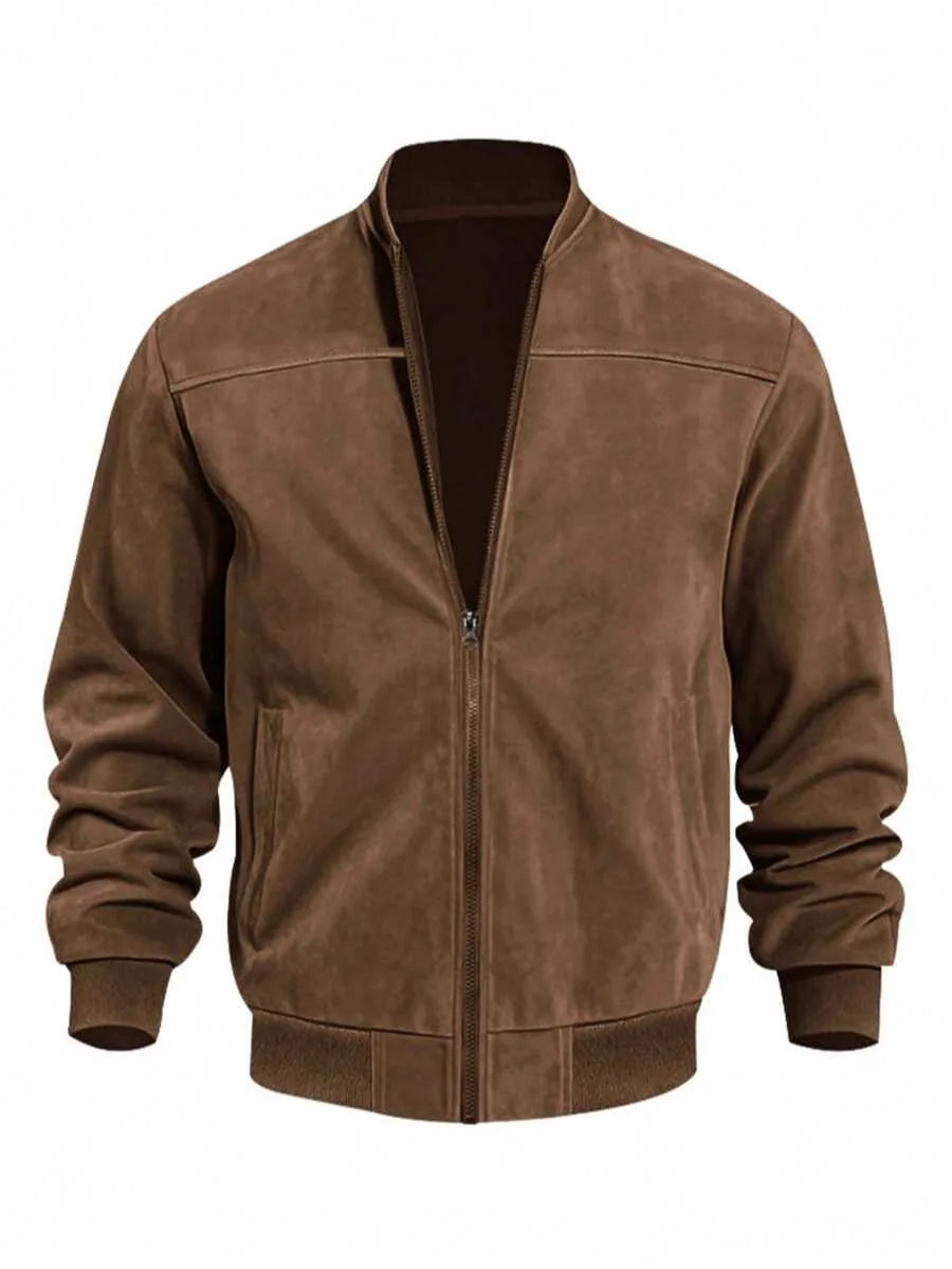 Bomberjack met suede-achtige textuur
