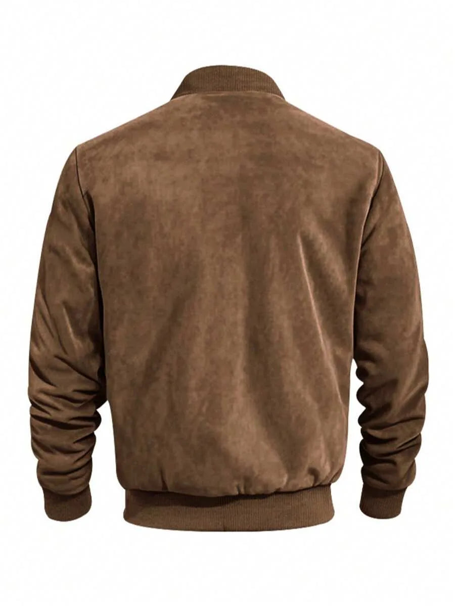 Bomberjack met suede-achtige textuur