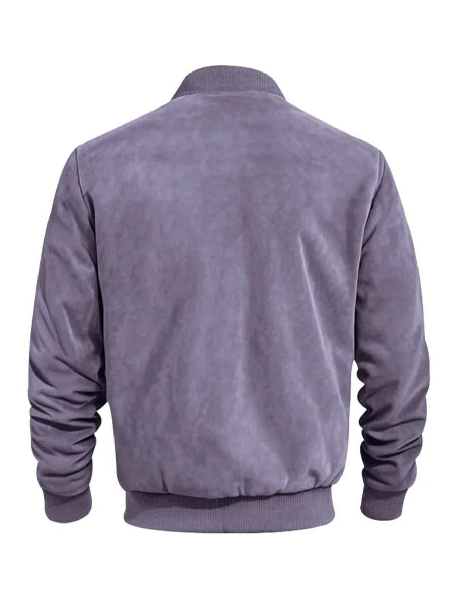 Bomberjack met suede-achtige textuur