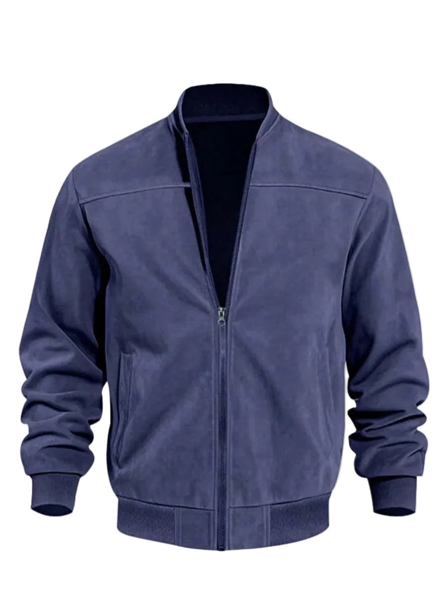 Bomberjack met suede-achtige textuur