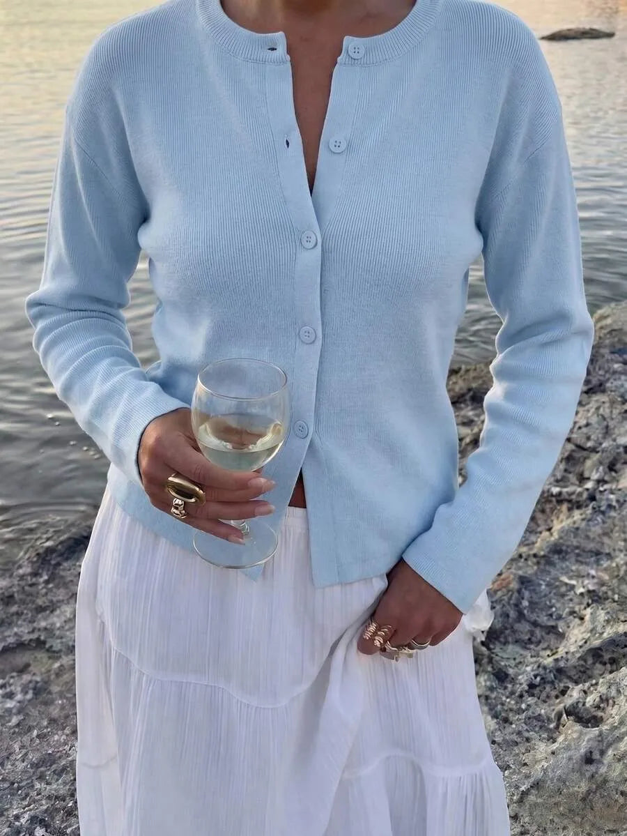 Cardigan met knopen en lange mouwen